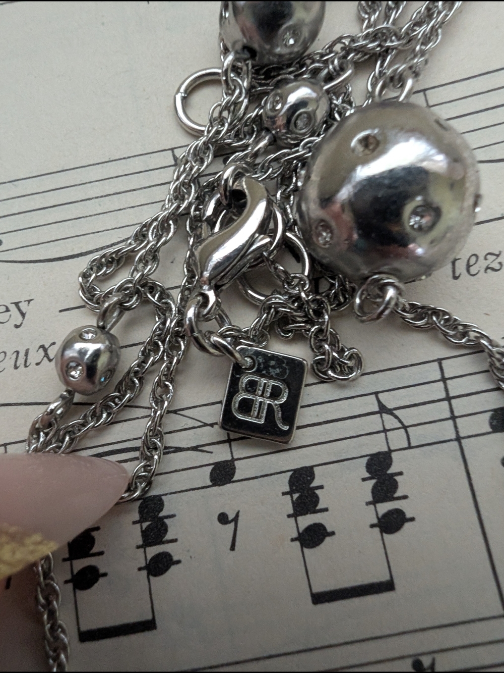 Banana Republic Silver-Tone Bead Long Necklace - Picture 8 of 9